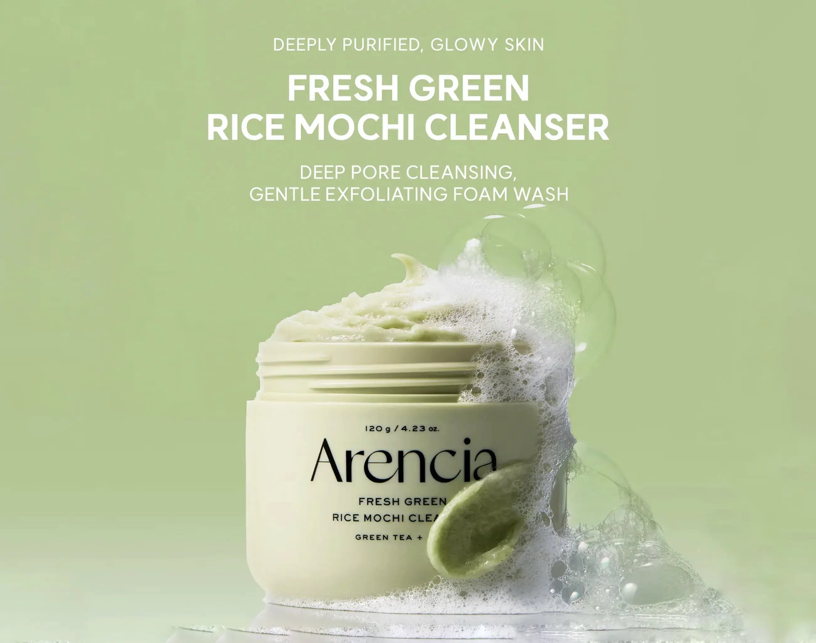 Arencia Fresh Green Rice Mochi Cleanser | Deep Pore Korean Cleanser