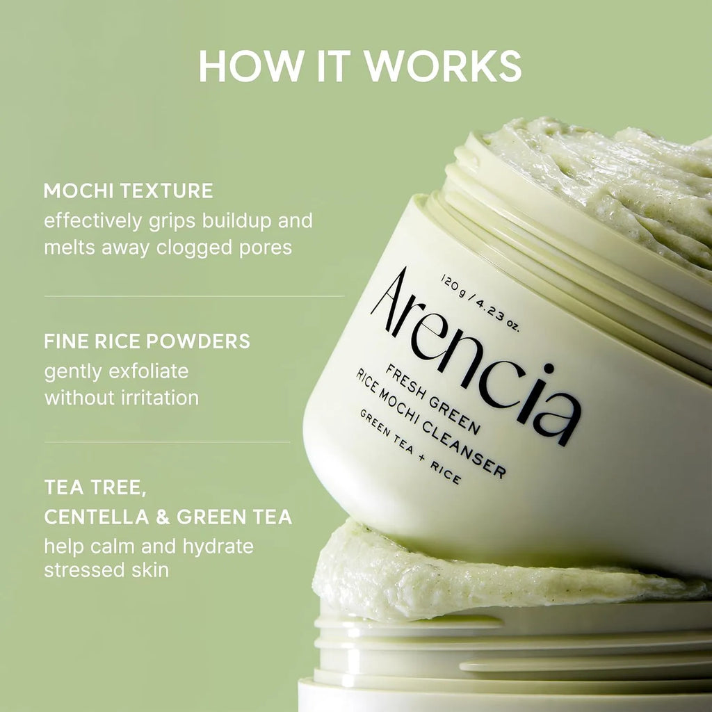 Arencia Fresh Green Rice Mochi Cleanser | Deep Pore Korean Cleanser