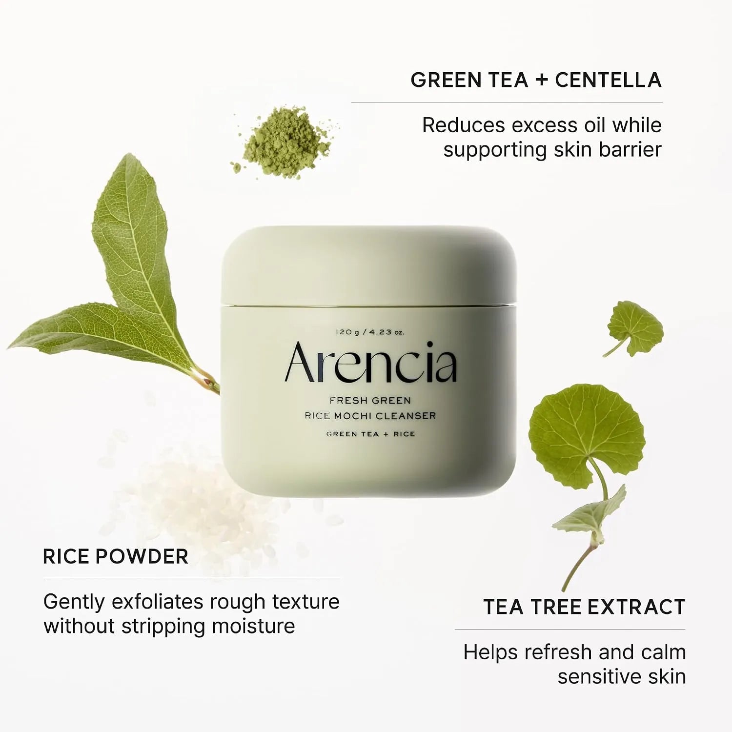 Arencia Fresh Green Rice Mochi Cleanser | Deep Pore Korean Cleanser